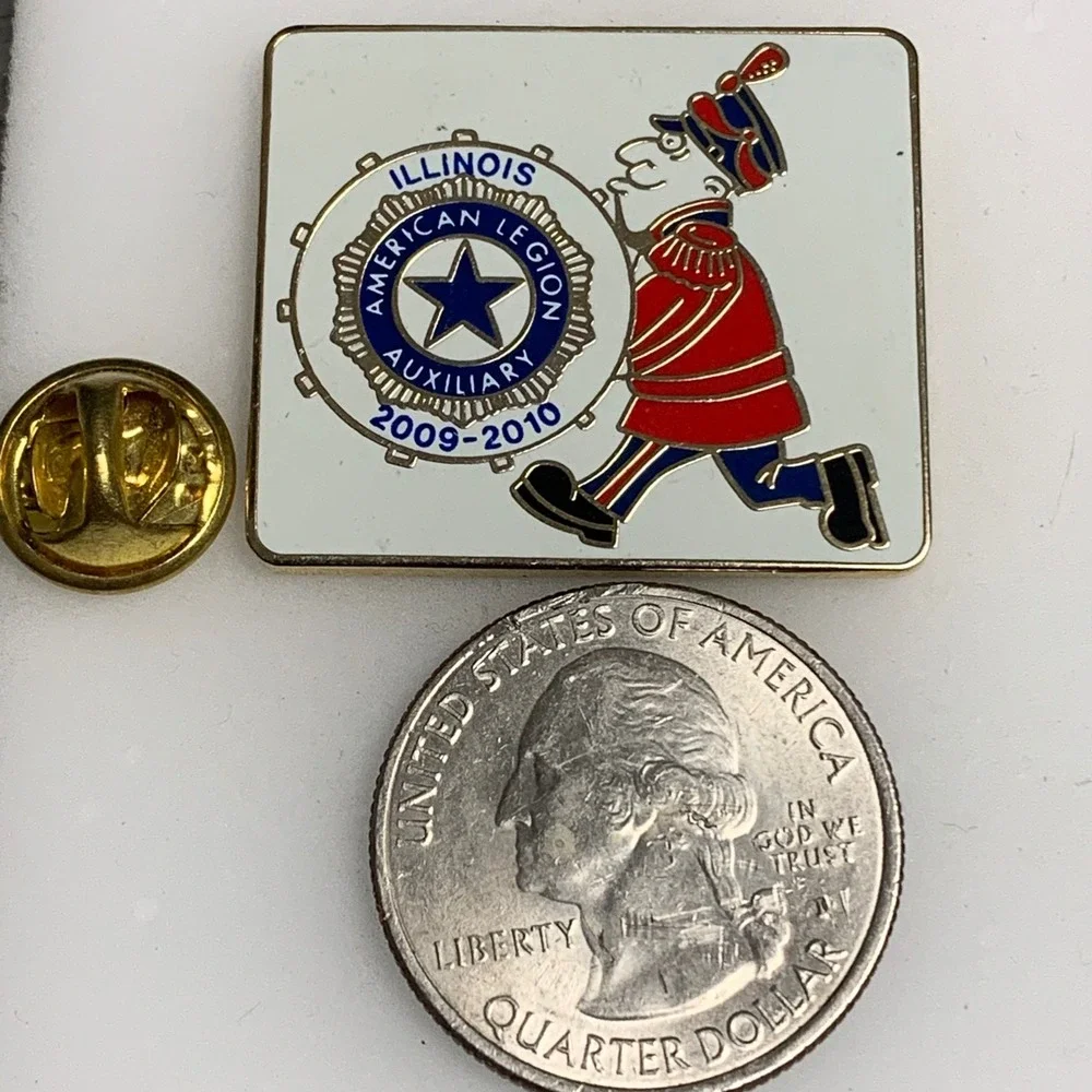 Illinois American Legion Auxiliary 2009-2010 Drummer Enamel Pin Julia Moore